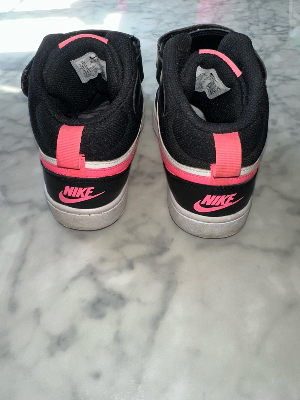 Nike High-Top Sneakers in Black, White & Hot Pink - Picture 4 of 6